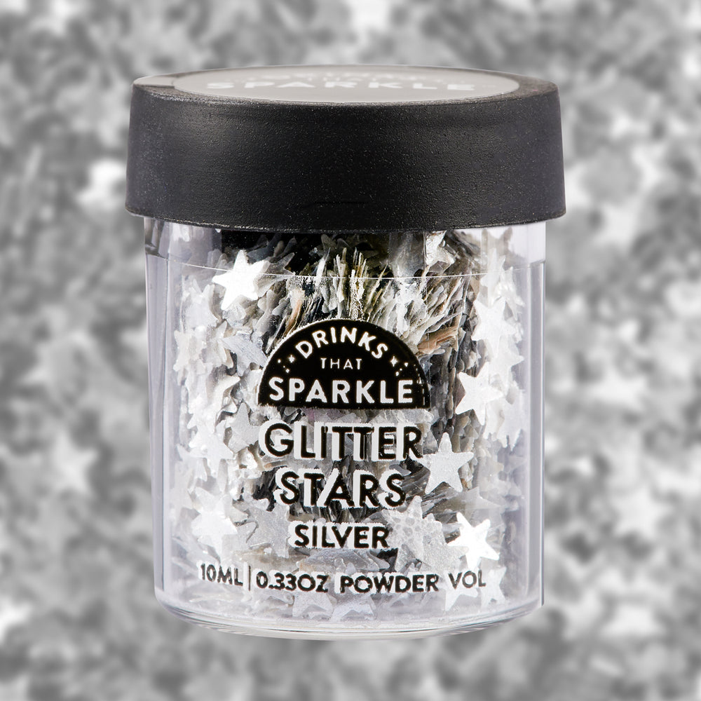 Silver Glitter Stars